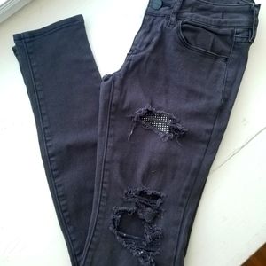 Bullhead Grey Distressed Legging Jeans 00